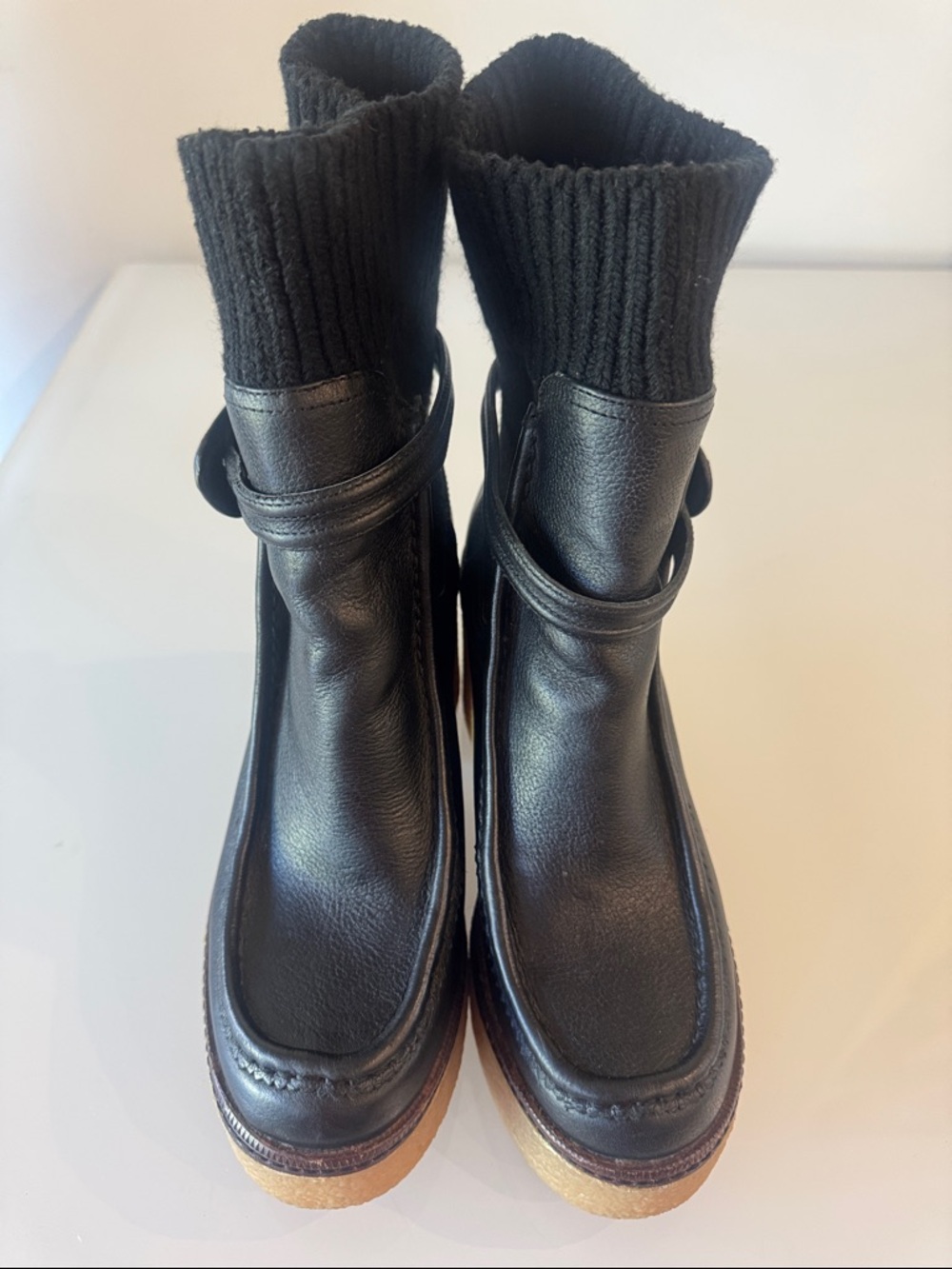 Sam Edelman Sidney Crepe Platform Sock Booties Size 8.5 - Picture 10 of 15